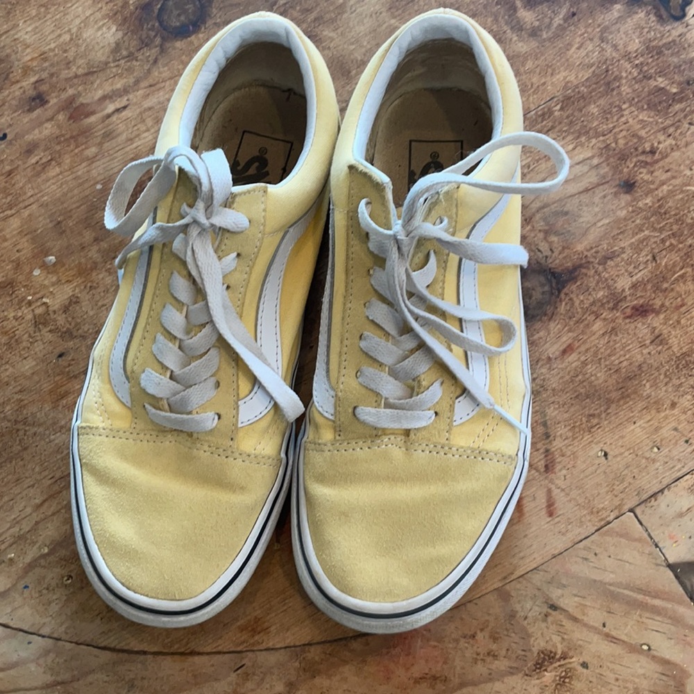 Vans pale yellow low top sneakers